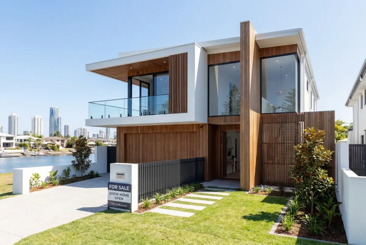 Modern Australian family home with warm afternoon light